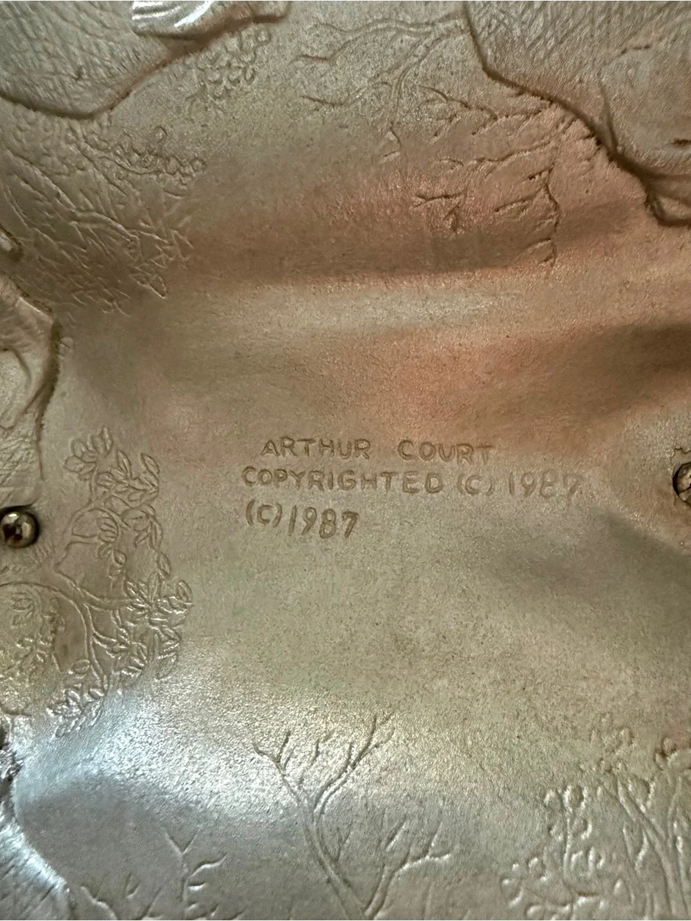 Arthur Court Elephant Covered Cast Aluminum Bowl 1979 Vintage Rare